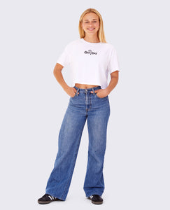 2025 J-Bay Poster Crop Top (White)