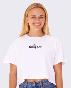 2025 J-Bay Poster Crop Top (White)
