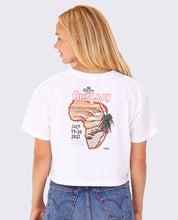 Load image into Gallery viewer, 2025 J-Bay Poster Crop Top (White)