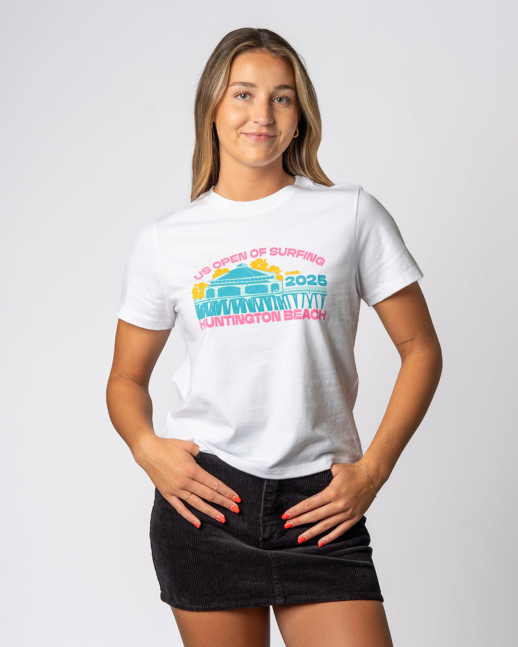 2025 Lexus US Open of Surfing Women's Neon Bloom W S/S Tee - White