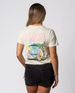 2025 Lexus US Open of Surfing Retro Tower W S/S Tee - Vintage White